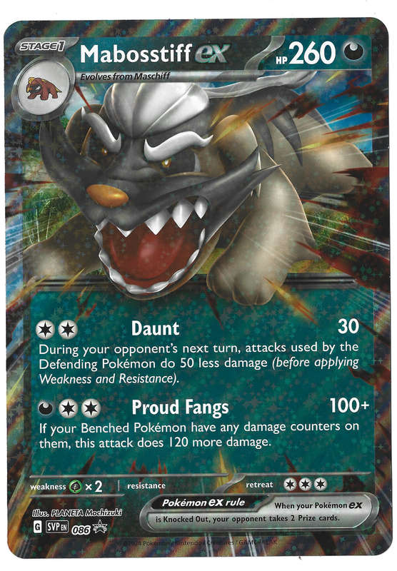 MABOSSTIFF EX - OVERSIZE JUMBO PROMO SVP 86 POKEMON TCG SCARLET & VIOLET  TRADING CARD