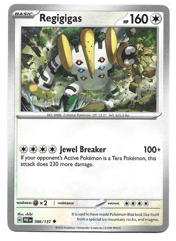 REGIGIGAS - COMMON  86/131 POKEMON TCG PRISMATIC EVOLUTIONS  TRADING CARD