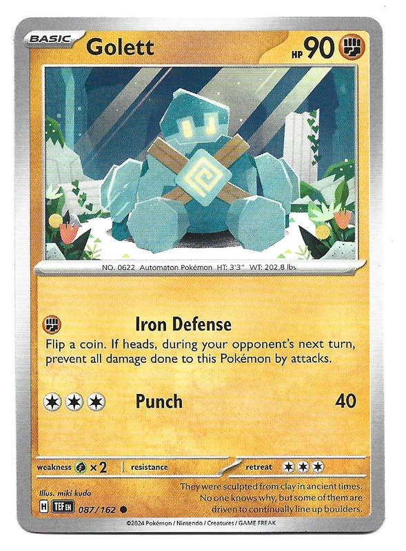 GOLETT - COMMON 87/162 POKEMON TCG TEMPORAL FORCES TRADING CARD