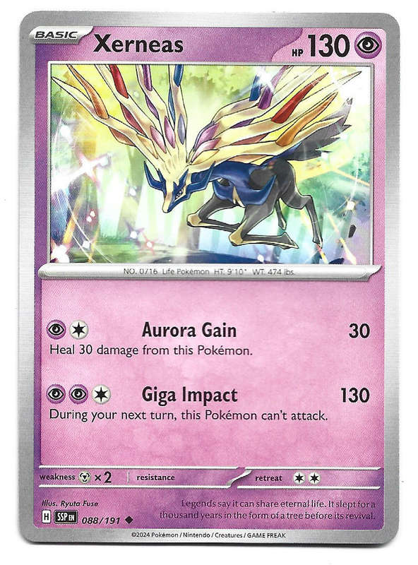 XERNEAS -  UNCOMMON  88/191 POKEMON TCG SURGING SPARKS TRADING CARD