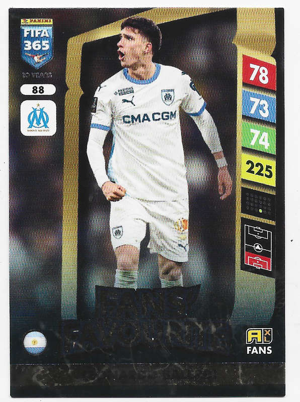 LEONARDO BALERDI - PANINI FIFA 365 COLLECTION 2025 - FOIL "FANS FAVOURITE" TRADING CARD 88