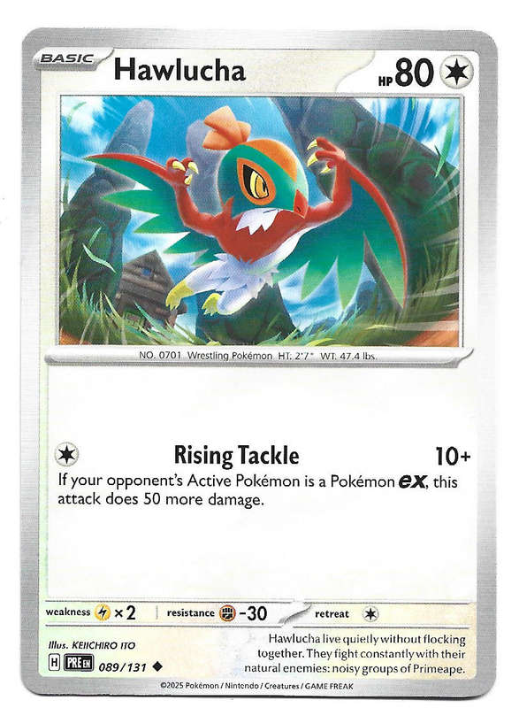 HAWLUCHA - COMMON  89/131 POKEMON TCG PRISMATIC EVOLUTIONS  TRADING CARD