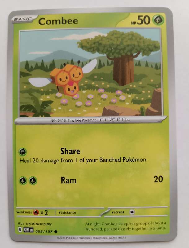 POKEMON CARD - COMBEE  8/197 COMMON OBSIDIAN FLAMES 2023 - MINT
