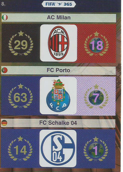 FIFA 365 - PANINI "FIFA 365" 2016 COLLECTION - FOIL "TEAM LOGOS" TRADING CARD 8