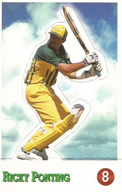 RICKY POINTING - SELECT CRICKET 1997/98 STICKER COLLECTION - RARE "POP-UP" TRADING CARD 8