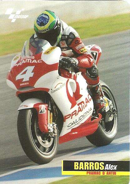 ALEX BARROS - MOTO GP 07 `PREZIOSI COLLECTION`  - RIDER TRADING CARD 008