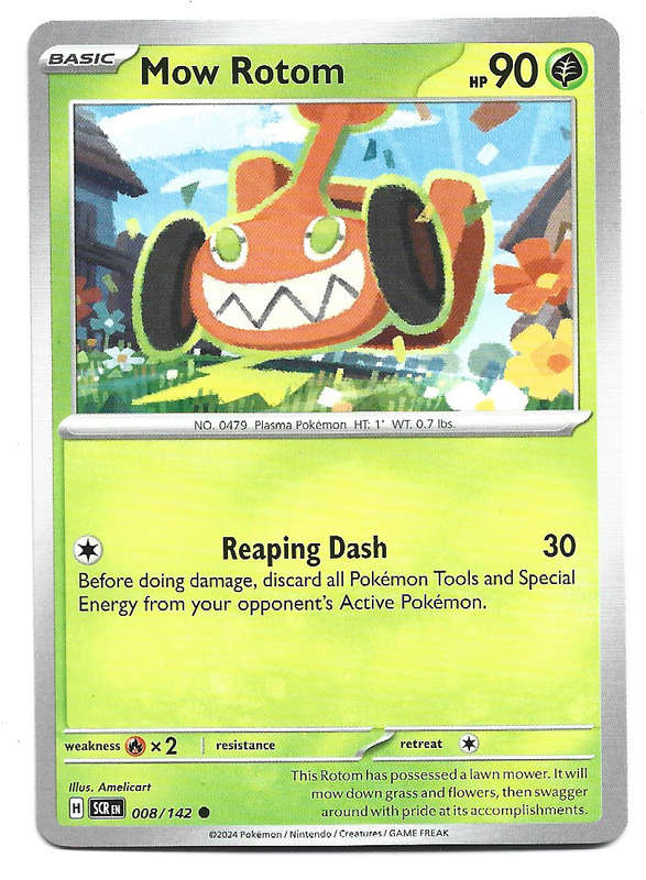 MOW ROTOM -  COMMON  8/142 POKEMON TCG STELLAR CROWN TRADING CARD