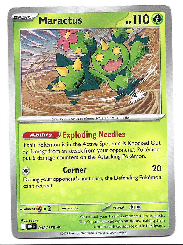 MARACTUS - COMMON  8/159 POKEMON TCG JOURNEY TOGETHER TRADING CARD