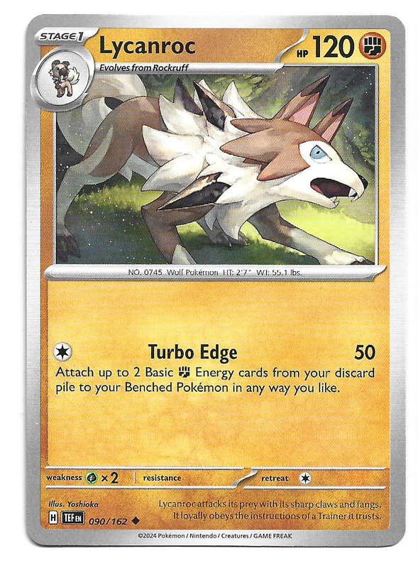 LYCANROC - COMMON 90/162 POKEMON TCG TEMPORAL FORCES TRADING CARD