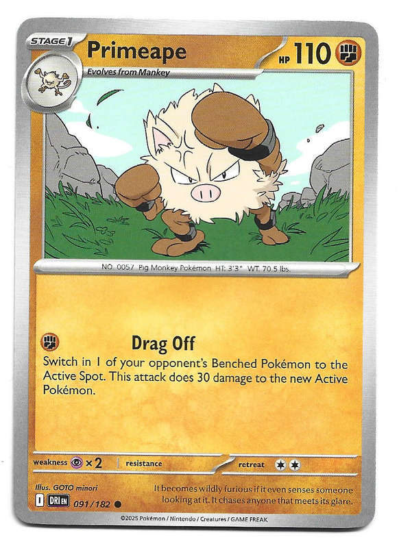 PRIMEAPE - COMMON  91/182  POKEMON TCG DESTINED RIVALS TRADING CARD
