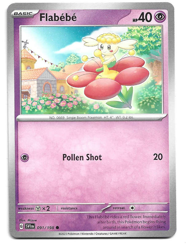 FLABEBE - COMMON  91/198  POKEMON TCG SCARLET & VIOLET TRADING CARD