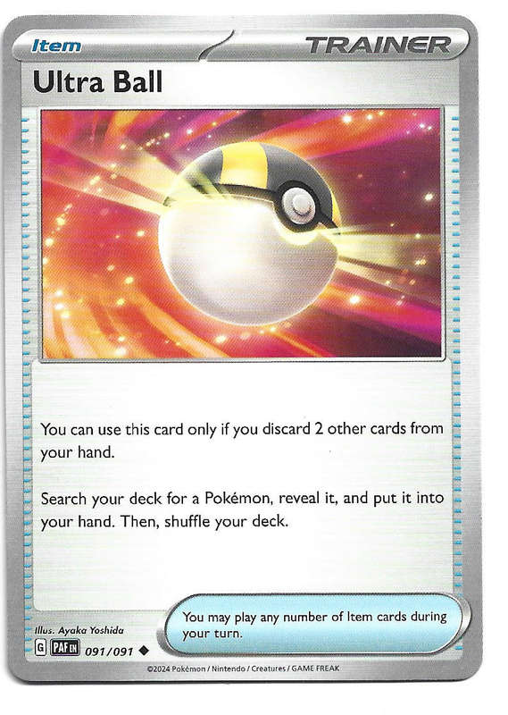 ULTRA BALL -  COMMON  91/91 POKEMON TCG PALDEAN FATES  TRADING CARD