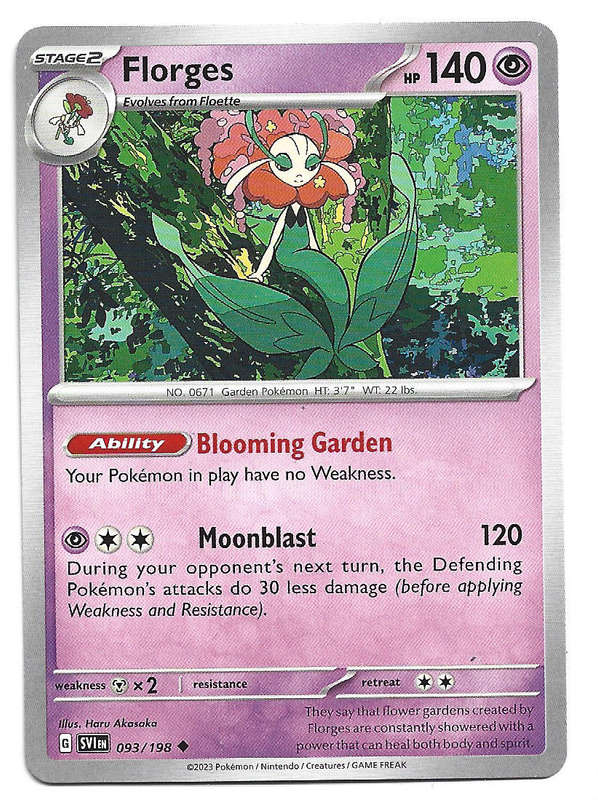 FLORGES - COMMON  93/198  POKEMON TCG SCARLET & VIOLET TRADING CARD
