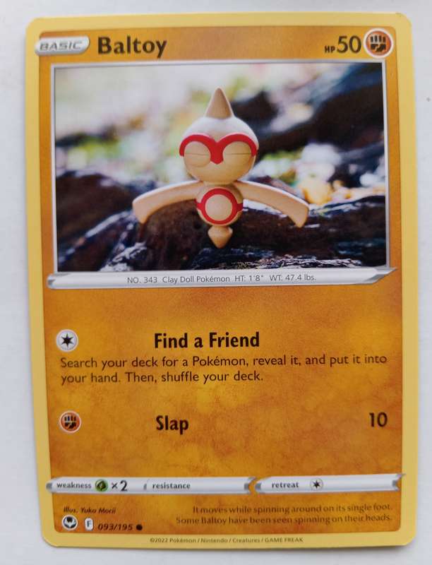 POKEMON CARD -  BALTOY  93/195 SILVER TEMPEST COMMON CARD - MINT