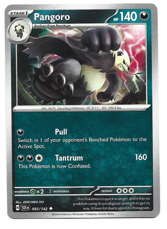 PANGORO -  COMMON  93/142 POKEMON TCG STELLAR CROWN TRADING CARD