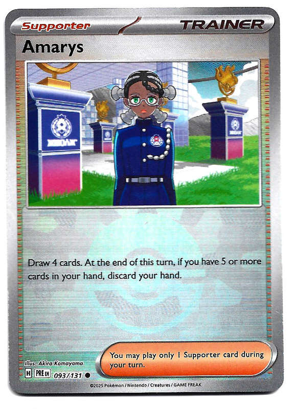 AMARYS - R/HOLO POKE BALL PATTERN  93/131  POKEMON PRISMATIC EVOLUTIONS TRADING CARD