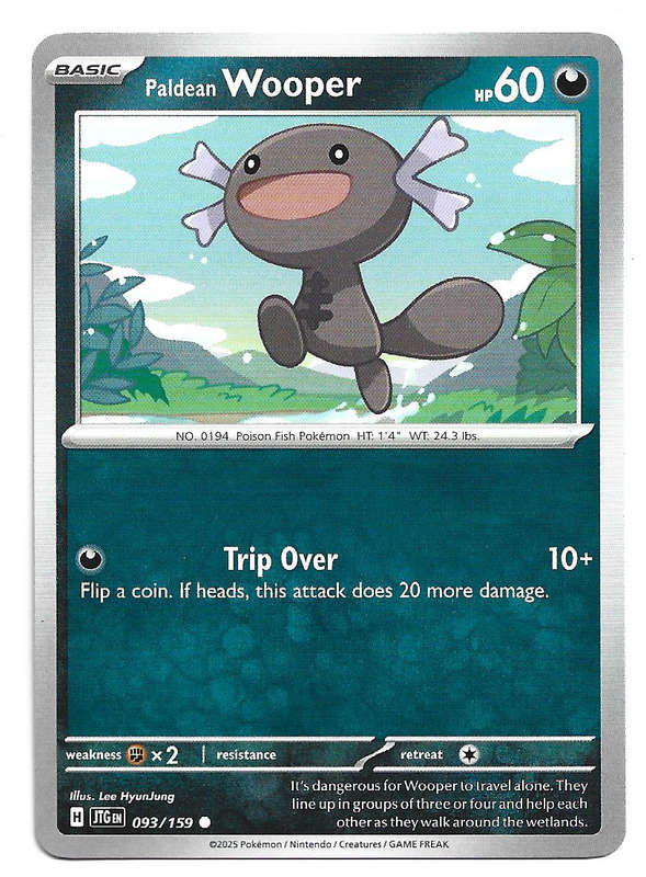 PALDEAN WOOPER - COMMON  93/159 POKEMON TCG JOURNEY TOGETHER TRADING CARD