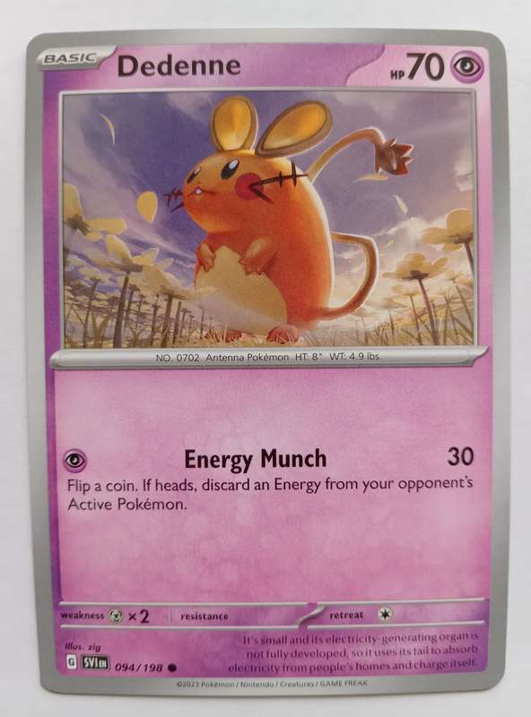 DEDENNE - POKEMON SCARLET & VIOLET 2023  - COMMON TRADING CARD 94/198 - MINT