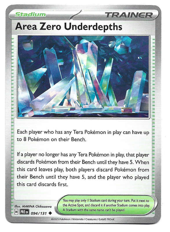 AREA ZERO UNDERDEPTHS - COMMON  94/131 POKEMON TCG PRISMATIC EVOLUTIONS  TRADING CARD