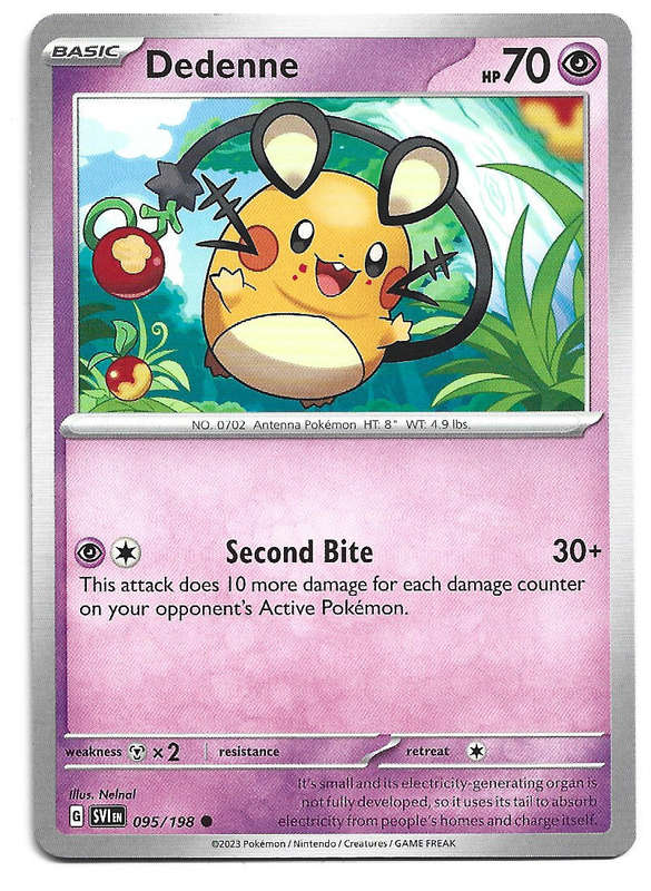 DEDENNE - COMMON   95/198 POKEMON TCG SCARLET & VIOLET TRADING CARD