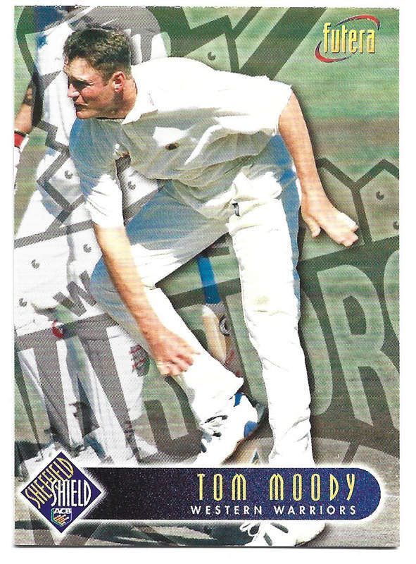 TOM MOODY - 1996 FUTERA CRICKET WORLD CUP COLLECTION - BASE TRADING CARD 96
