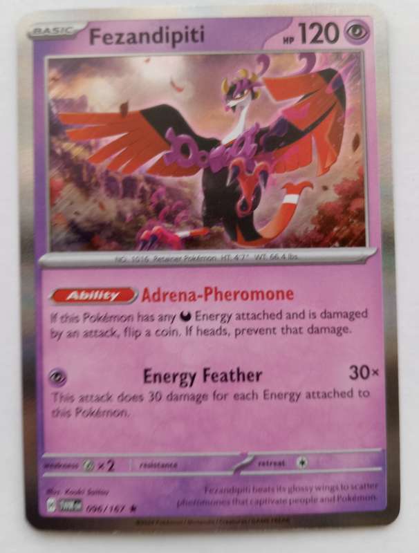 FEZANDIPITI - POKEMON NINTENDO TWILIGHT MASQUERADE 2024 - HOLO RARE TRADING CARD 96/167