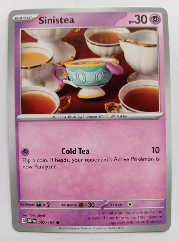 SINISTEA -  COMMON   97/197 POKEMON TCG OBSIDIAN FLAMES  TRADING CARD