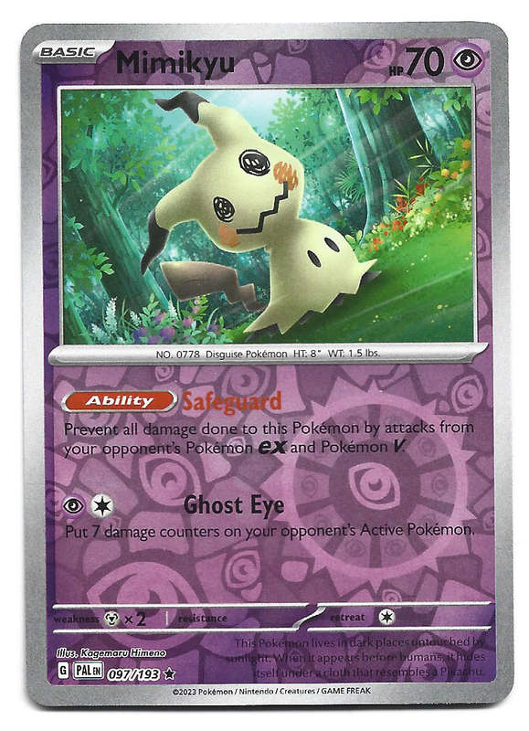 MIMIKYU - REVERSE HOLO  97/193 POKEMON TCG PALDEA EVOLVED TRADING CARD