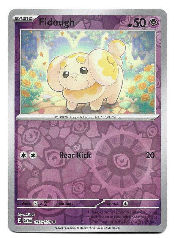 FIDOUGH - REVERSE HOLO  97/198 POKEMON TCG SCARLET & VIOLET TRADING CARD