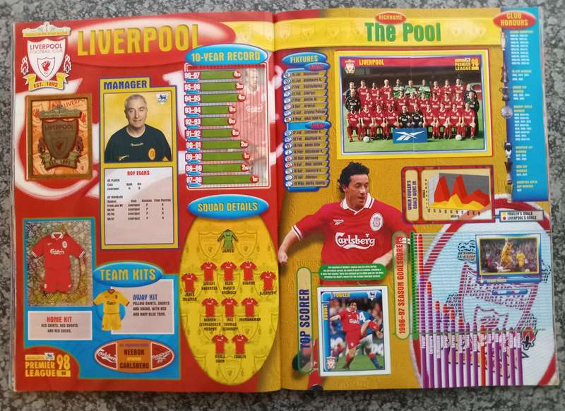 MERLIN Premier League sticker collection 1998 - COMPLETE 504 STICKER COLLECTION in OFFICAL BOOK