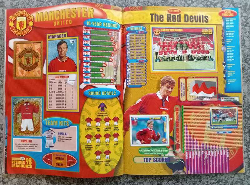 MERLIN Premier League sticker collection 1998 - COMPLETE 504 STICKER COLLECTION in OFFICAL BOOK