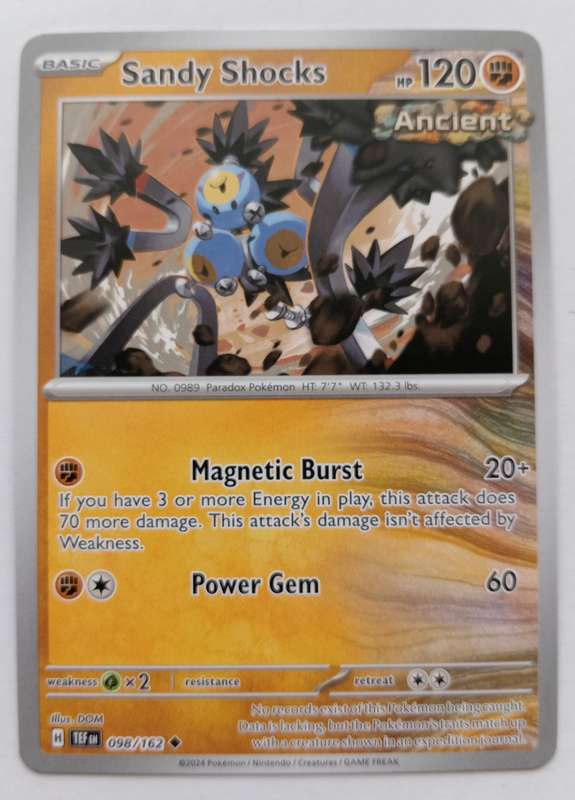 SANDY SHOCKS - POKEMON NINTENDO TEMPORAL FORCES 2024 - COMMON TRADING CARD 98/162