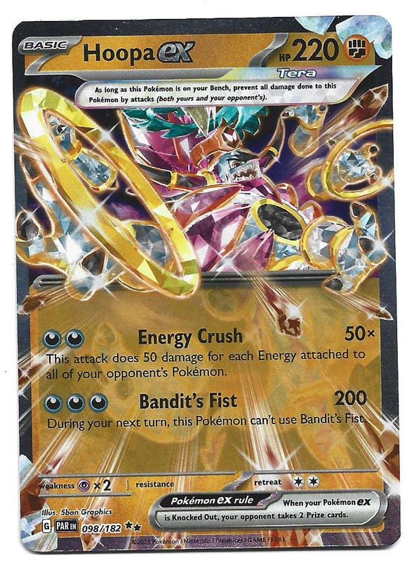 HOOPA EX -   HOLO RARE POKEMON TCG PARADOX RIFT  98/182 TRADING CARD