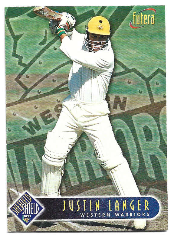 JUSTIN LANGER - 1996 FUTERA CRICKET WORLD CUP COLLECTION - BASE TRADING CARD 98
