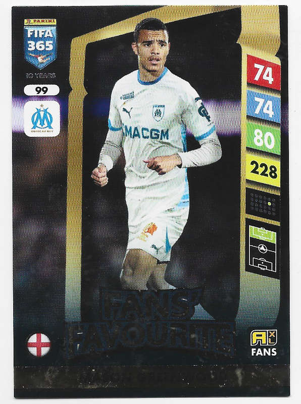 MASON GREENWOOD - PANINI FIFA 365 COLLECTION 2025 - FOIL "FANS FAVOURITE" TRADING CARD 99