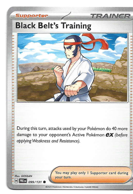 BLACK BELT'S TRAINING - COMMON  99/131 POKEMON TCG PRISMATIC EVOLUTIONS  TRADING CARD