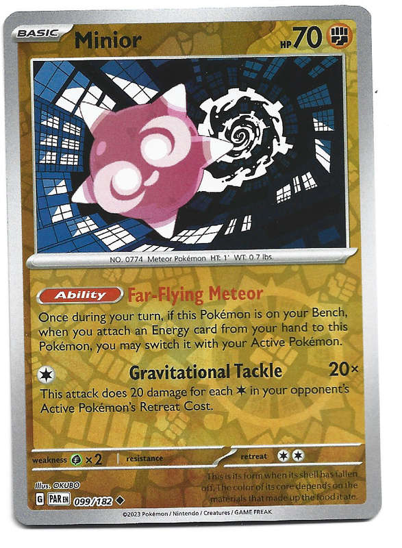 MINIOR  -   REVERSE HOLO POKEMON PARADOX RIFT   99/182 TRADING CARD
