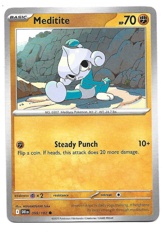 MEDITITE - COMMON  99/182  POKEMON TCG DESTINED RIVALS TRADING CARD
