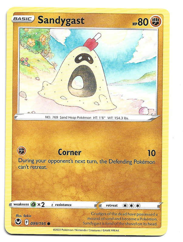 SANDYGAST - COMMON  99/195  POKEMON TCG SILVER TEMPEST TRADING CARD