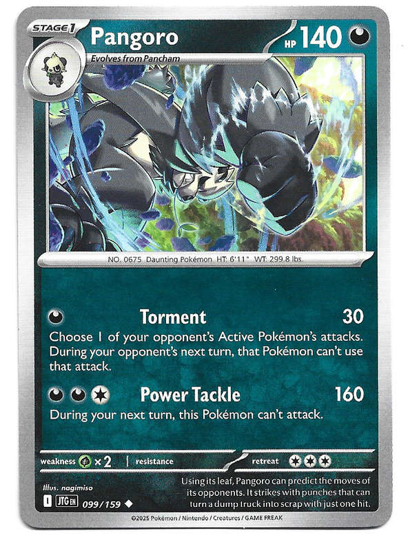 PANGORO - COMMON  99/159 POKEMON TCG JOURNEY TOGETHER TRADING CARD
