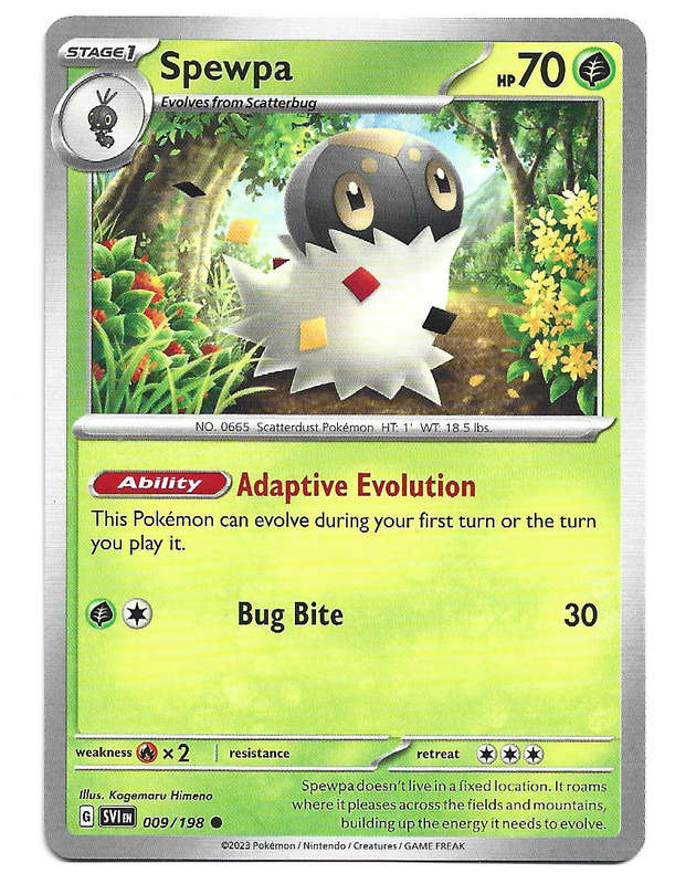 SPEWPA - COMMON 9/198  POKEMON TCG SCARLET & VIOLET TRADING CARD