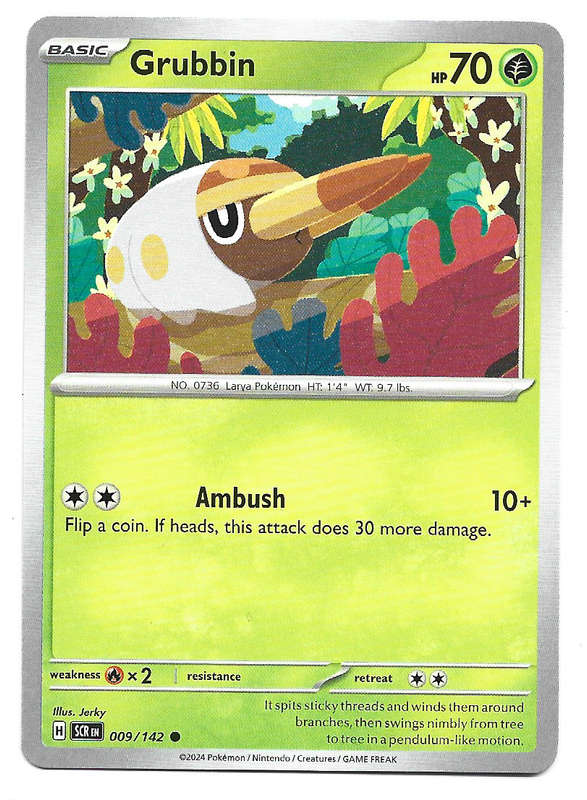 GRUBBIN -  COMMON  9/142 POKEMON TCG STELLAR CROWN TRADING CARD