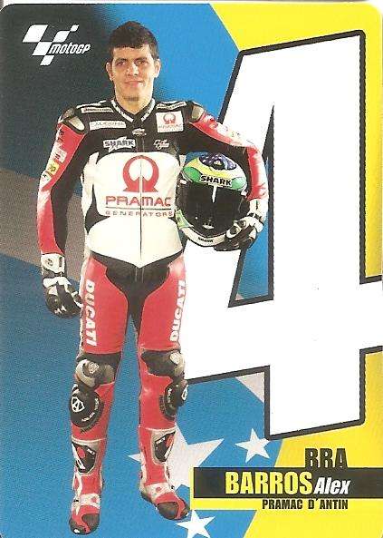 ALEX BARROS - MOTO GP 07 `PREZIOSI COLLECTION`  - RIDER KIT TRADING CARD 009