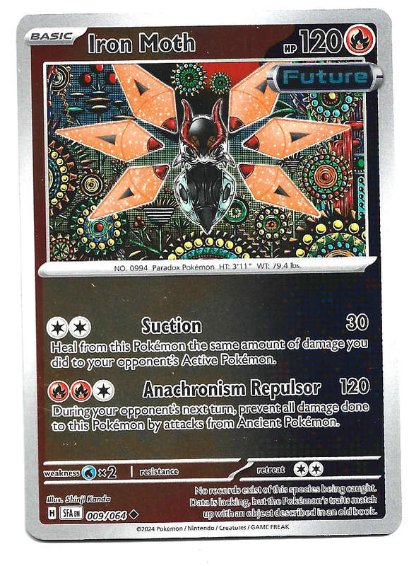 IRON MOTH -   REVERSE HOLO  9/64 POKEMON TCG SHROUDED FABLE TRADING CARD