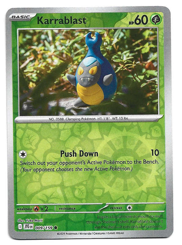 KARRABLAST -  REVERSE HOLO  9/159 POKEMON TCG JOURNEY TOGETHER TRADING CARD