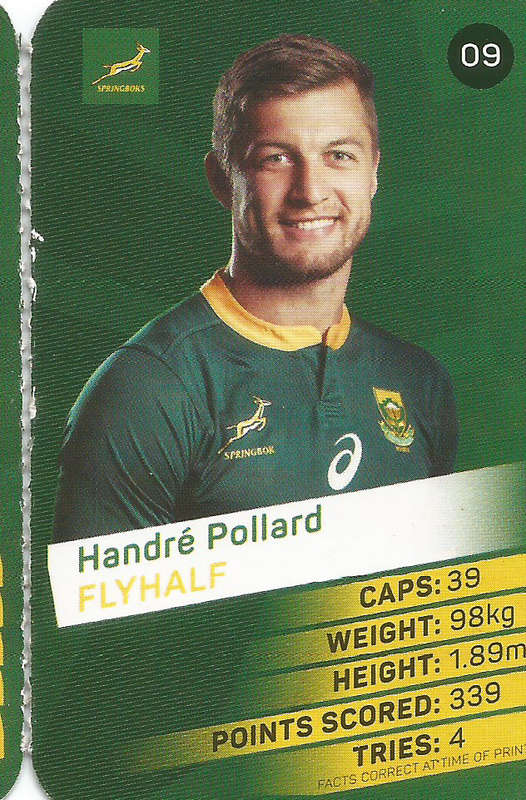 HANDRE POLLARD - 2019 RUGBY WORLD CUP CHAMPIONS - 2019 Pick & Pay RWC COLLECTION CARD 09