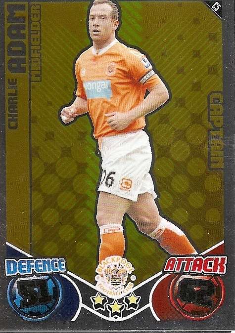 CHARLIE ADAM - TOPPS `MATCH ATTAX`EXTRA  2011 - FOIL `CAPTAIN` TRADING CARD C5