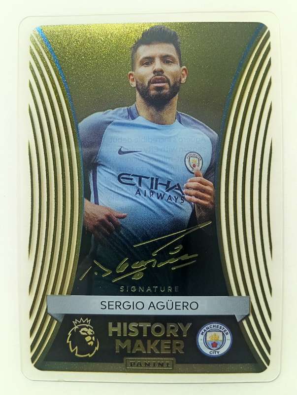 SERGIO AGUERO  - PANINI Eng/Premier League 2024/25 - CRYSTAL SIGNATURE "HISTORY MAKER" TRADING CARD