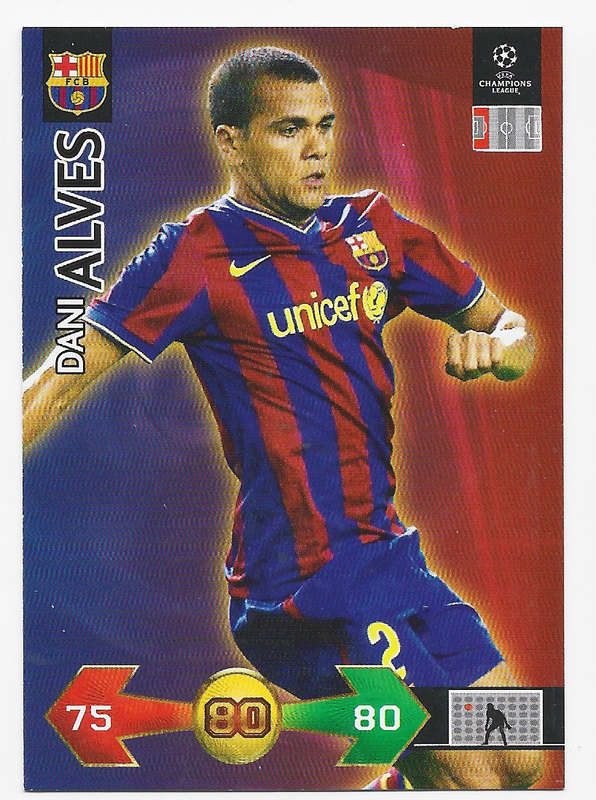 DANI ALVES (Barcelona) - PANINI CHAMPIONS LEAGUE `S/STRIKES` 2009/10 - `BASE` TRADING CARD