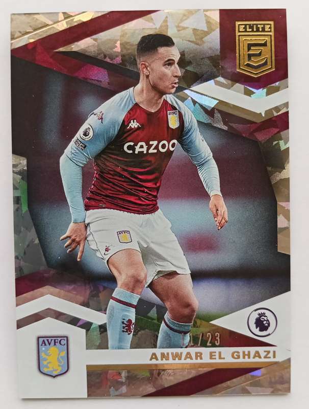 ANWAR EL GHAZI (Aston Villa) - PANINI DONRUSS ELITE EPL 2021 - ULTRA RARE Plat. CHROME CARD 11 of 23